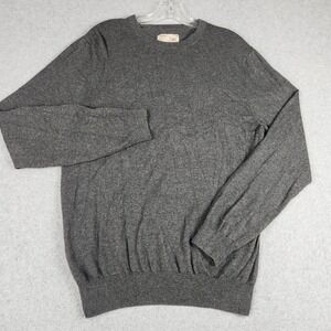 Article 365 Sweater Mens‎ Small Gray Knit Cashmere Slim Fit Crewneck Pullover